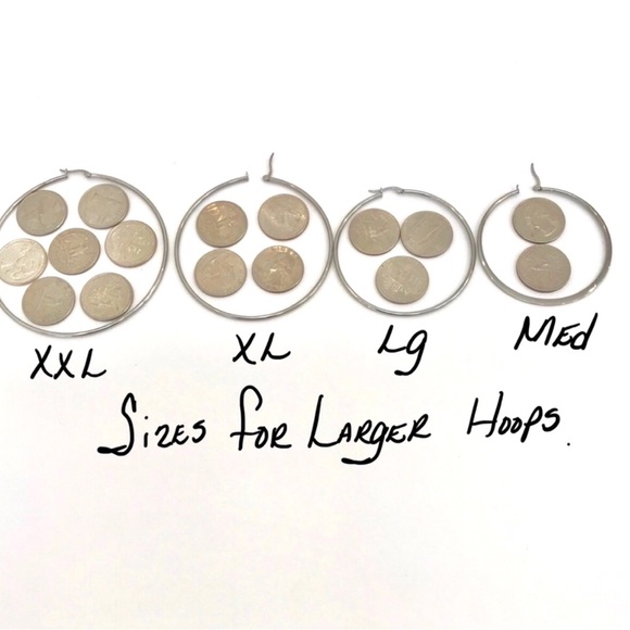 🆕 Xtra Large Hoop Earrings Stainless Steel - Picture 5 of 5